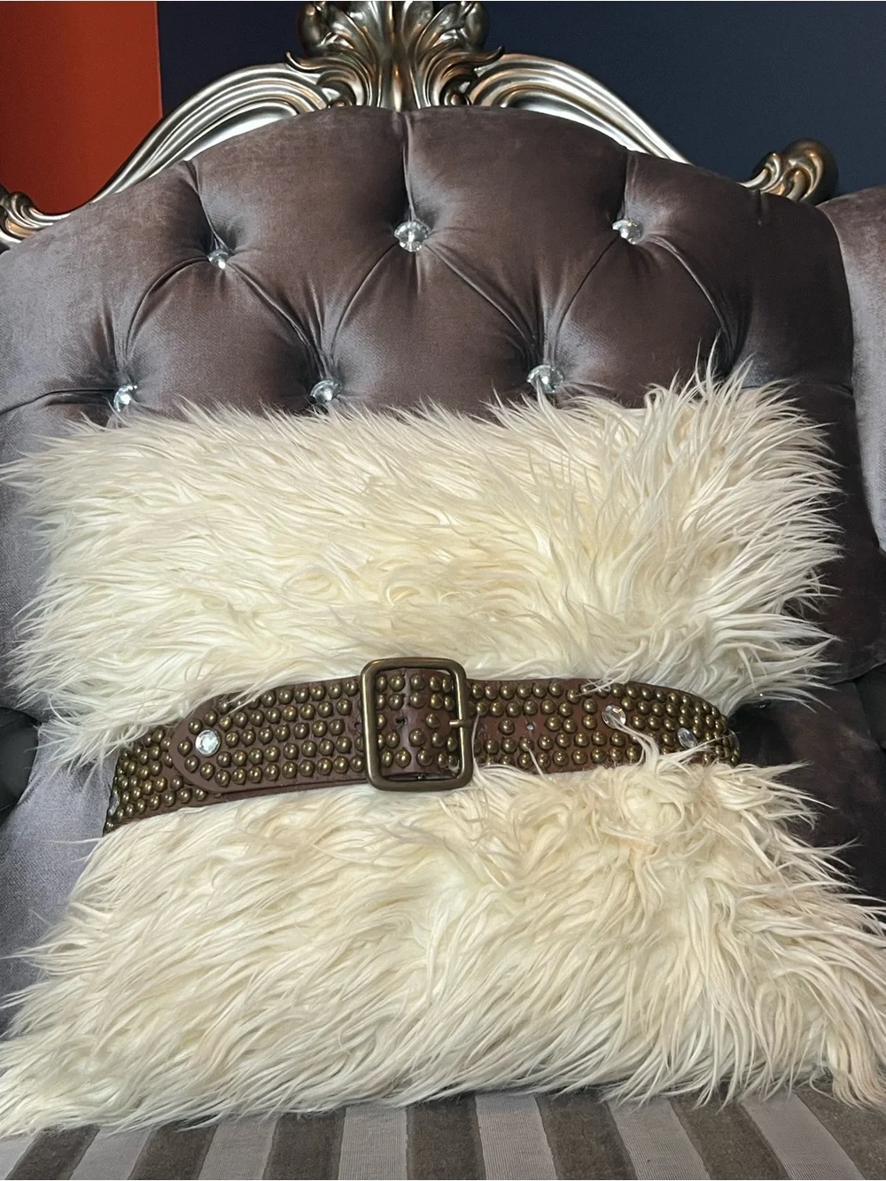 🤎💎 Brown Studded & Rhinestone Embellished Statement Belt ✨🌟